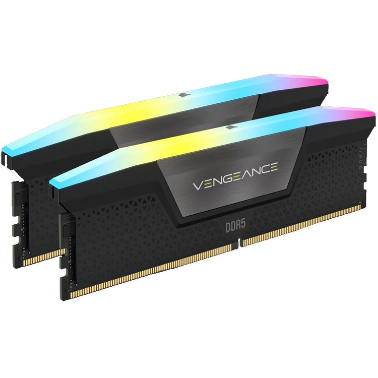 رم کامپیوتر کورسیر دو کاناله مدل Vengeance RGB فرکانس 6000 مگاهرتز DDR5 تایمینگ CL36 حافظه 32 گیگابایت