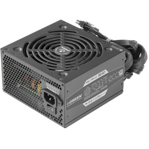 منبع تغذیه کامپیوتر گرین GP500A-ECO Rev 3.1 80 Plus White توان 500 وات