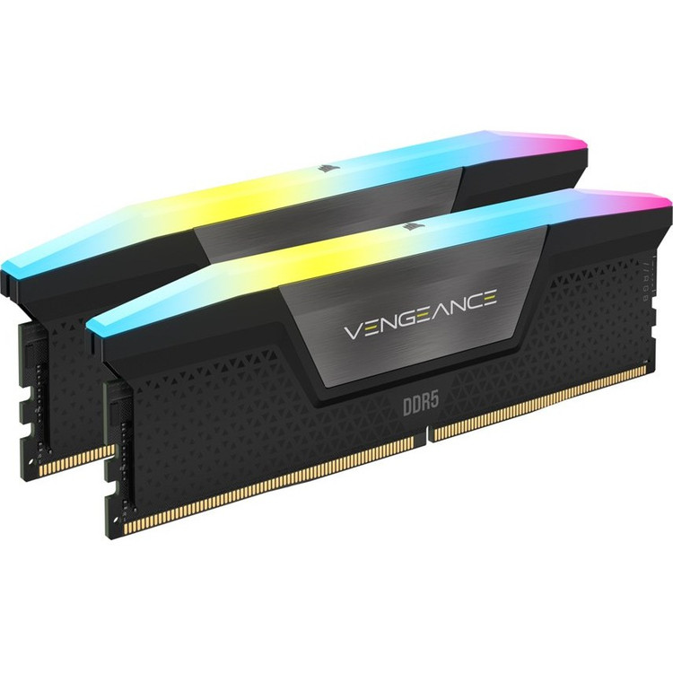 رم کامپیوتر کورسیر دو کاناله مدل Vengeance RGB فرکانس 5200 مگاهرتز DDR5 تایمینگ CL40 حافظه 64 گیگابایت