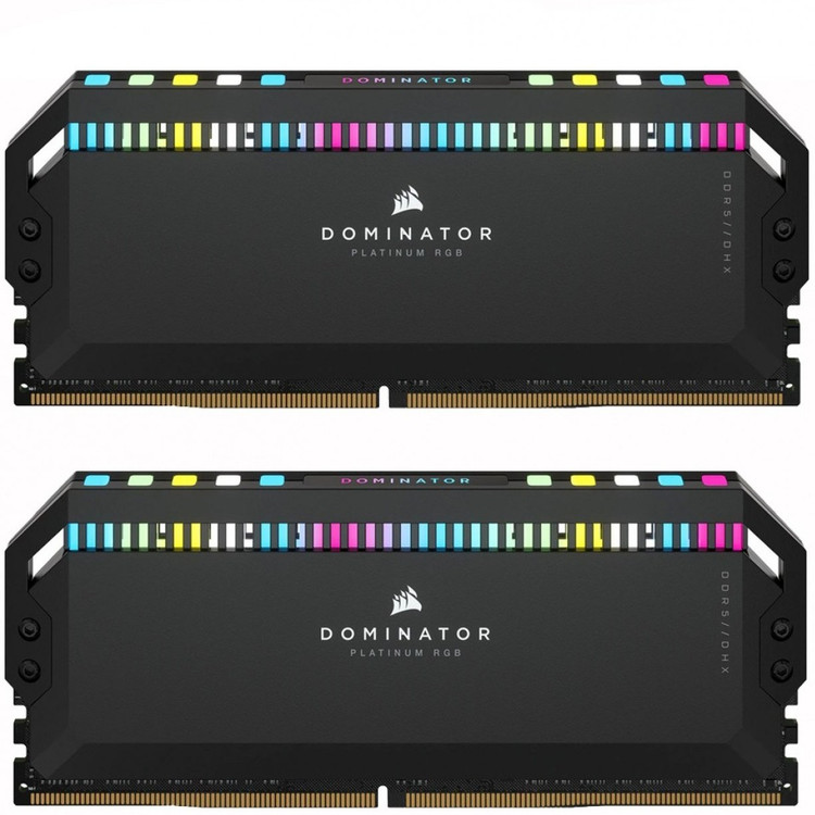 رم کامپیوتر DDR5 دو کاناله 6600 مگاهرتز CL32 کورسیر مدل Dominator Platinum RGB ظرفیت 64 گیگابایت