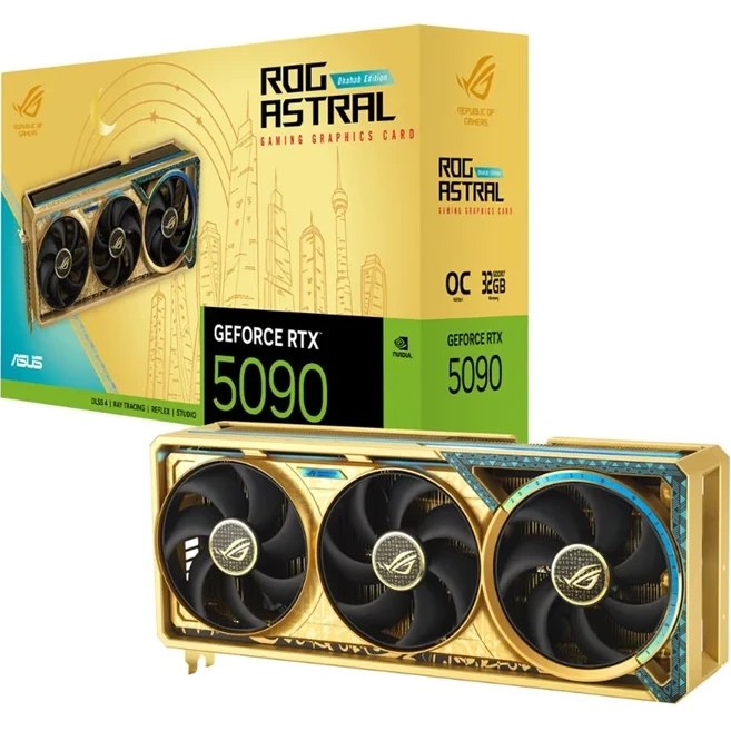 کارت گرافیک ایسوس مدل ROG Astral RTX 5090 OC Dhahab حافظه 32 گیگابایت